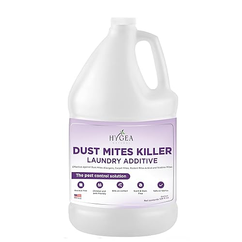 Hygea Natural Dust Mite Laundry Additive - Eliminates Dust, Carpet, Rodent, Bird & Mites - Pet & Child-Friendly, Eco-Friendly for Bedding, Clothing