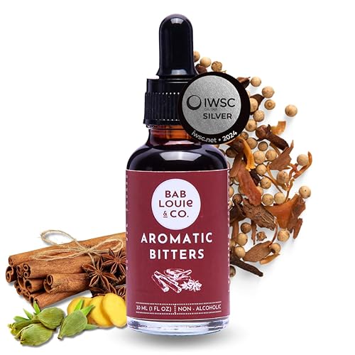 Bab Louie & Co. Aromatic Spiced Flavor Bitters, Non Alcoholic Award Winning Bitter with Zero-Sugar and Caffeine-free (30ml/1 Fl. Oz) 11 Servings