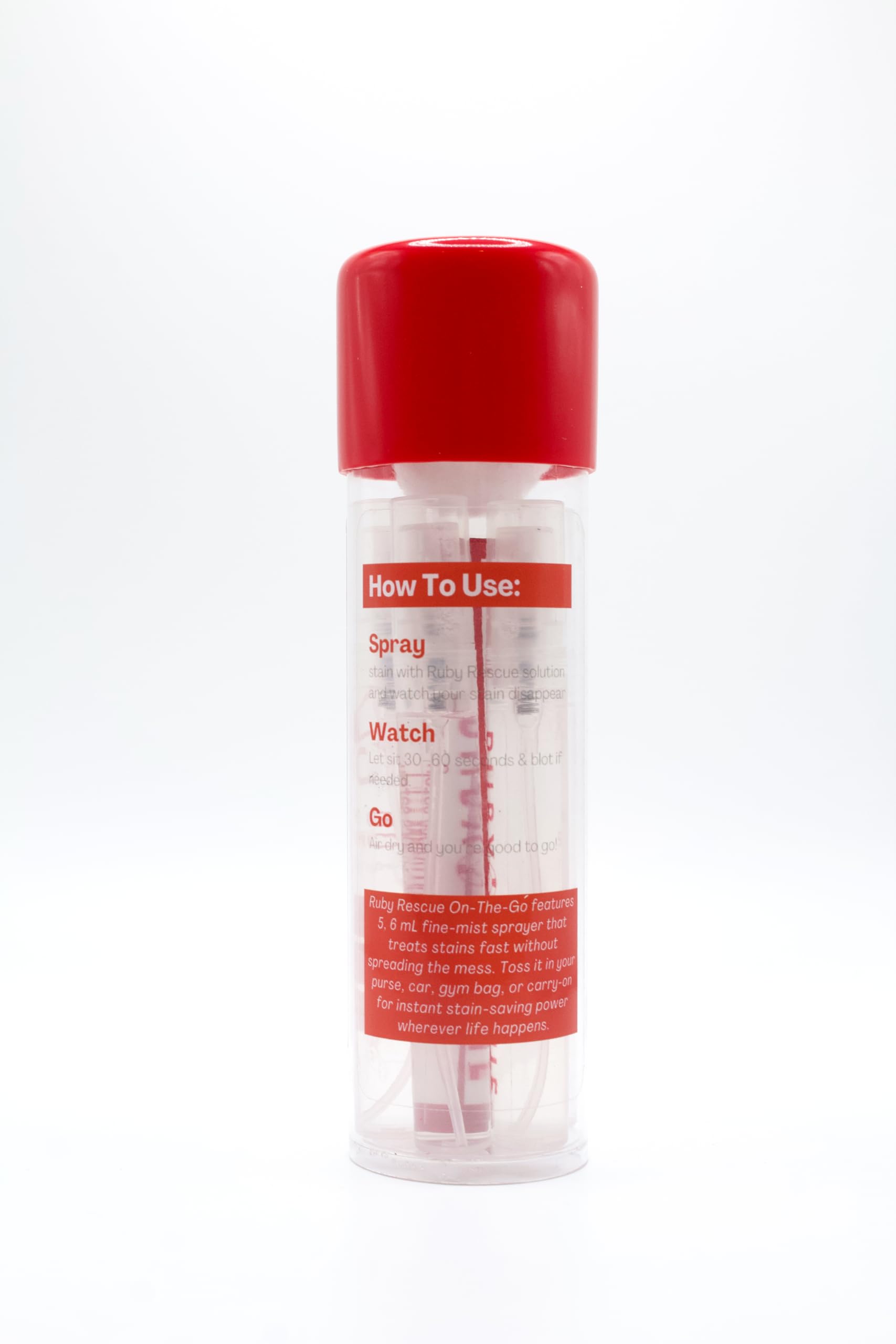 Ruby Rescue - To Go, Ruby Rescue Stain Remover, Powerful Peroxide Formula, Clothes, Carpets, Upholstery, Spray Cleaner, Instantly Lifts Protein-Based