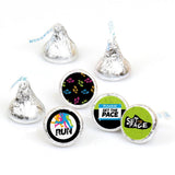 Big Dot of Happiness Set the Pace - Running - Track, Cross Country or Marathon Party Round Candy Sticker Favors - Labels Fit Chocolate Candy (1 Sheet