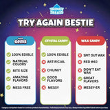 Aura Gems Crystal Candy edible gems 2 Pack - Crunchy Shell Gooey Center ASMR Candy - Viral TikTok Candy - Watermelon, Green Apple & Blue Raspberry