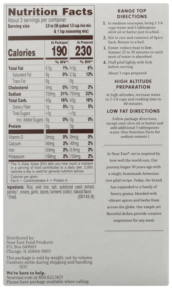 Near East Long Grain Wild Rice 6 Oz (Pack of 12)