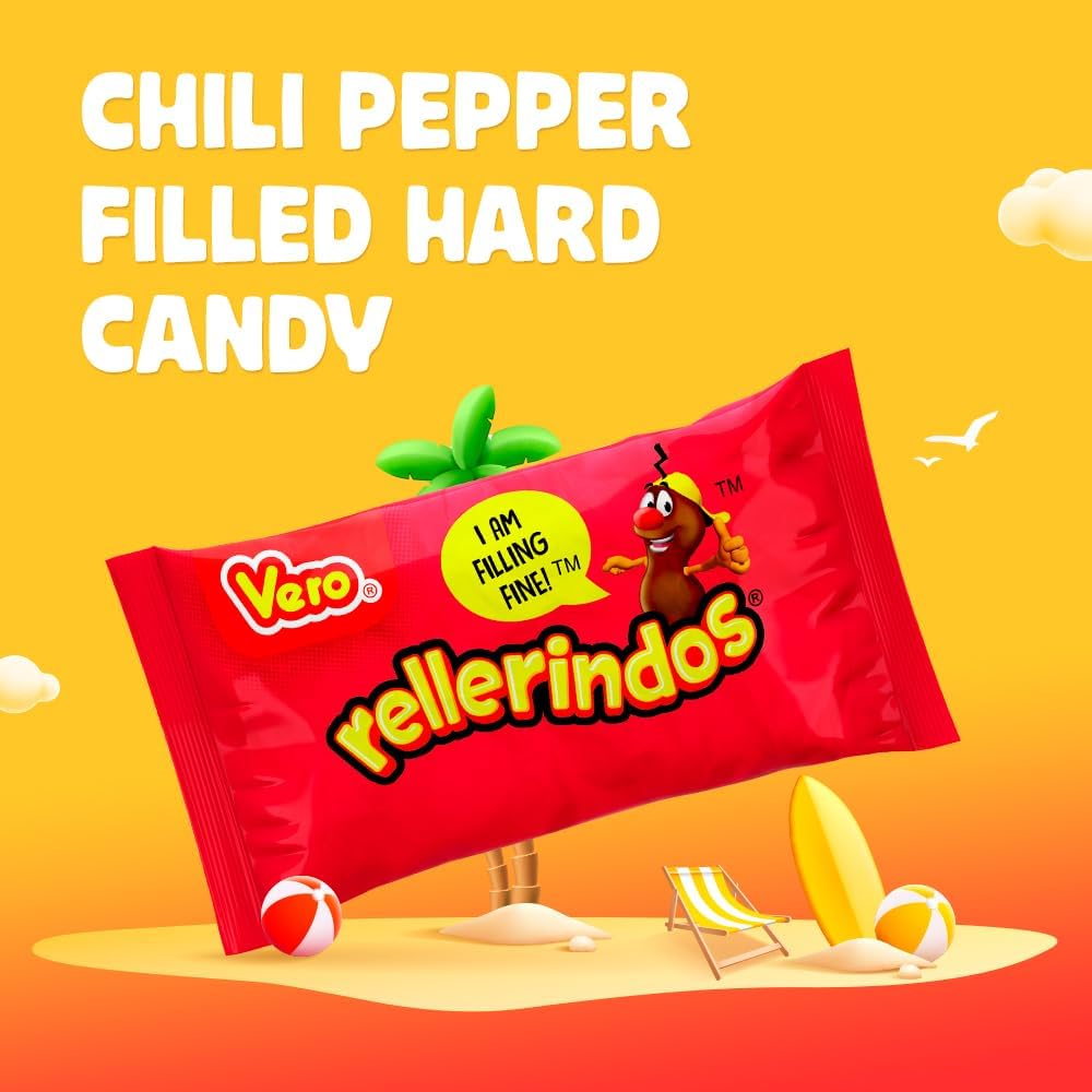 Vero Rellerindos - Tamarind Flavor Hard Candy (65 Units) - Authentic Mexican Candy, Individually Wrapped Hard Candy Pack Perfect for Parties, Piñatas
