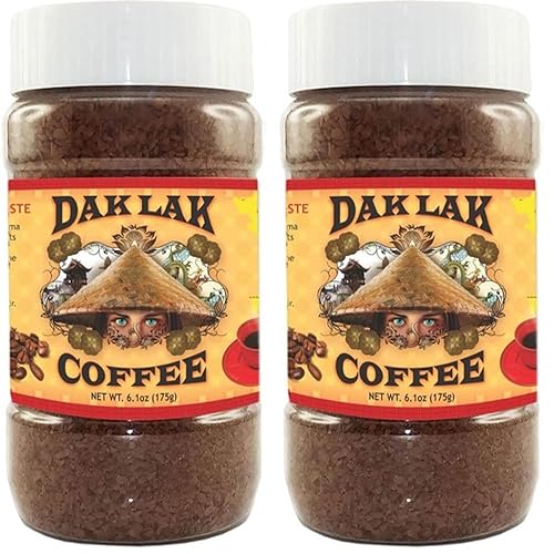 100% Dak Lak Vietnamese Freeze Dried Instant Coffee, 175 Grams Jar