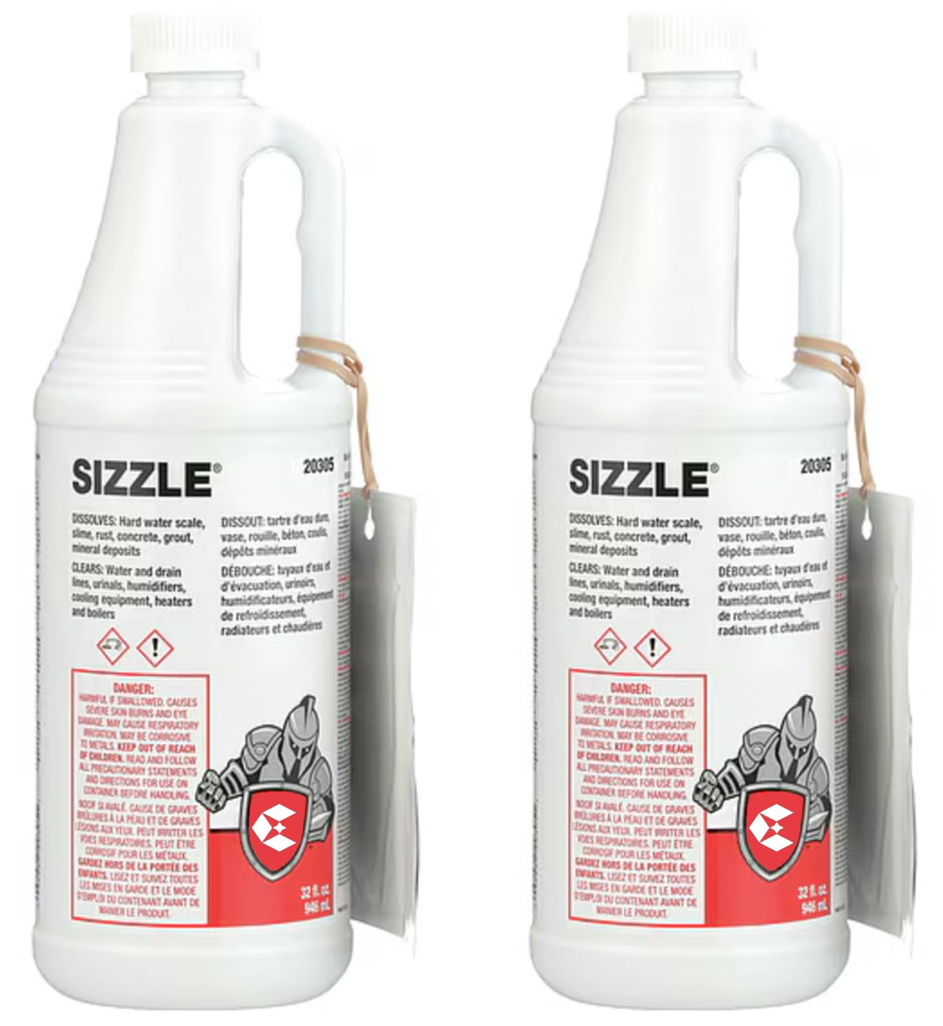 2 Pack Sizzle Drain and Waste System Cleaner, 1 qt Bottles - Ready to Use Liquid Drain Cleaner