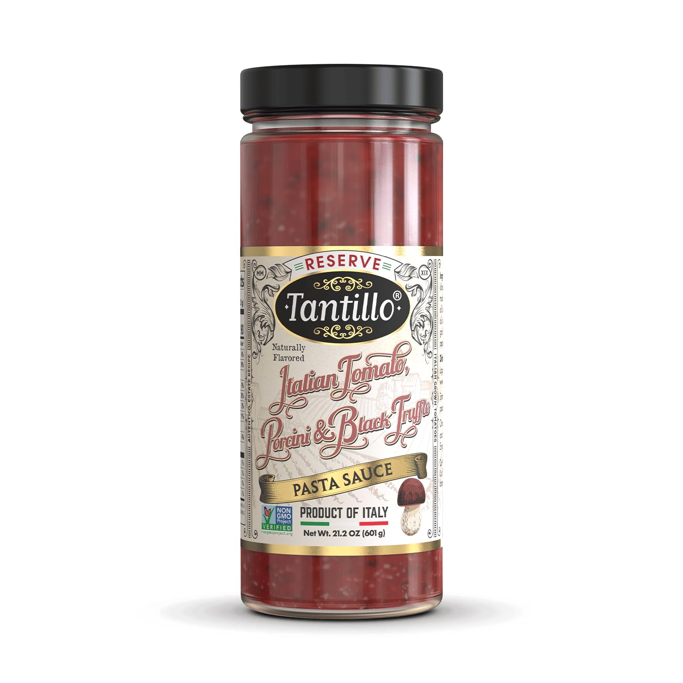 Tantillo Italian Tomato, Porcini & Black Truffle Italian Pasta Sauce - Non-GMO -, 21.2oz