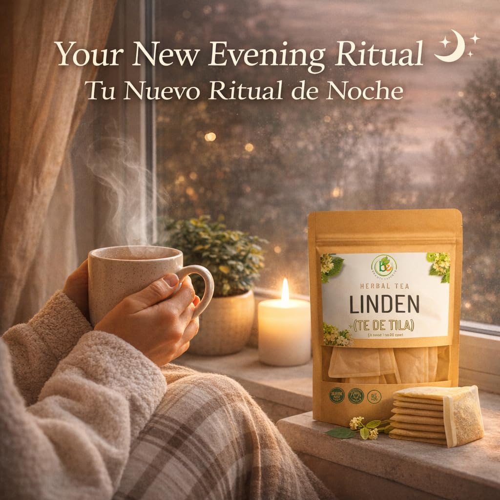 Tila Té (Linden Tea) - 60 Tea Bags - 100% Natural, Vegan, Herbal - Caffeine-Free, Gluten-Free, Non-GMO - Soothing Traditional Infusion - by