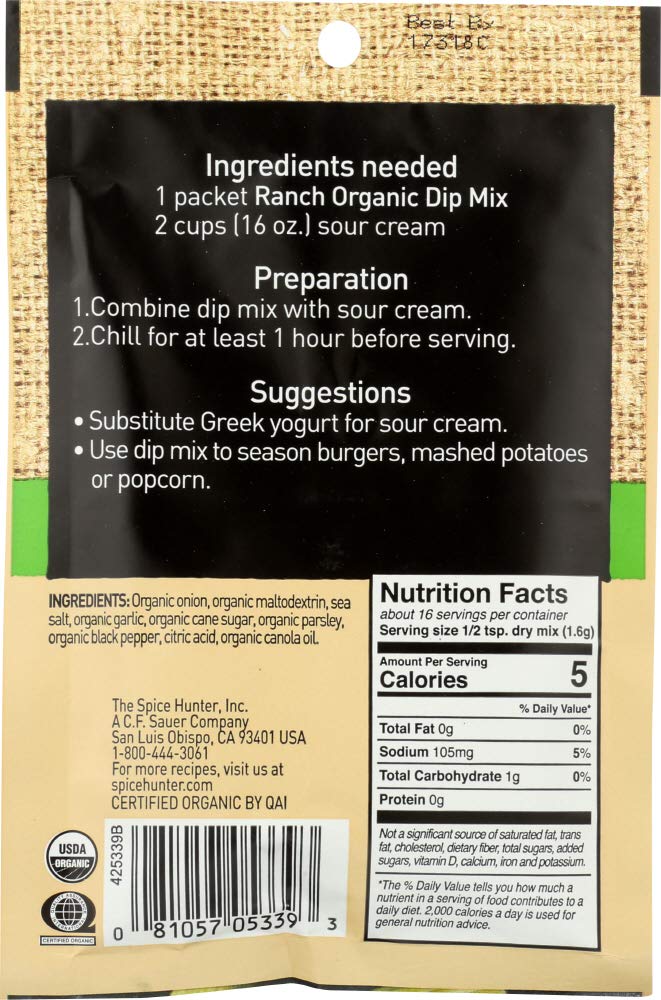 Spice Hunter Mix Dip Ranch, 0.9 oz