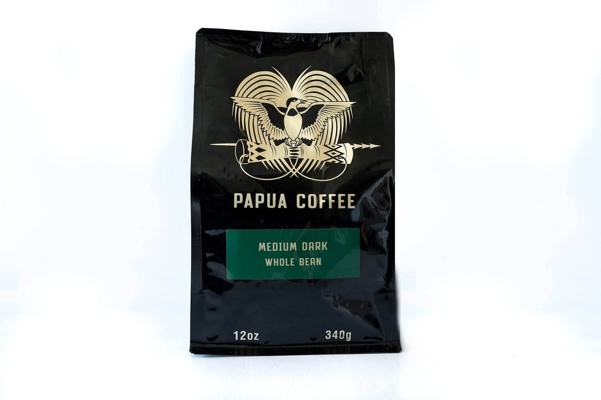Papua Whole Bean Medium Dark Roast Coffee (12oz)