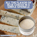Blue Cheese Sea Salt | Gourmet Infused Sea Salt | Artisanal Seasoning | Non GMO, All Natural | Magnetic Tin | Handmade in Small Batches | Sustainably