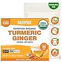 HANDPICK, Organic Turmeric Ginger Tea (100 Tea Bags) | Herbal Tea, Strong Spicy Flavor, Caffeine Free, Daily Wellness Tea, Smooth & Warming Infusion |