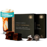Luxury Instant Espresso - 160mg Caffeine, Hot or Iced Instant Coffees, Cold Brew Coffee, Double Shot Espresso, 24 Counts, 100 Arabica, Sugar Free, No