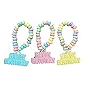 Happy Birthday Candy - 24 Individually Wrapped Bulk Candy Bracelets - Great for Birthday Party Favor Candy - Goodie Bags for Kids - Pinata Fillers