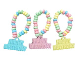 Happy Birthday Candy - 24 Individually Wrapped Bulk Candy Bracelets - Great for Birthday Party Favor Candy - Goodie Bags for Kids - Pinata Fillers