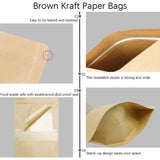 100 Pcs Kraft Paper Stand Up Pouches 4.7X7.9 Inch, Resealable Ziplock Bags with Window, Small Business Food Storage Bags for Coffee Bean, Snacks