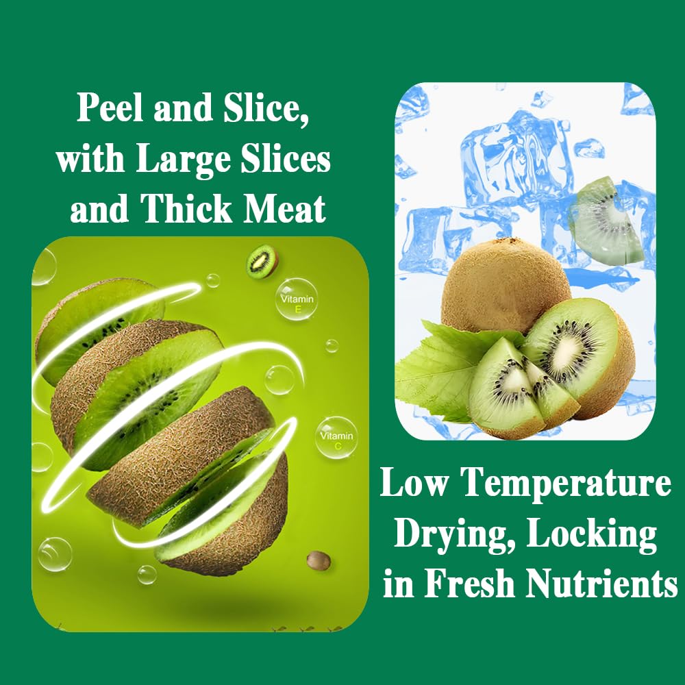 Freeze Dried Kiwifruit, 10.6oz, 100% Natural No Additives, Sweet Crispy Ready-to-Eat Snack