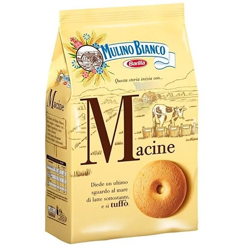 Mulino Bianco: "Macine" Shortbread cookies Cream - 12.3 Oz (350g) Pack of 4 [ Italian Import ]