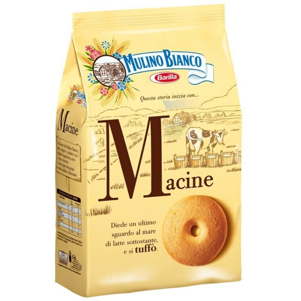 Mulino Bianco: "Macine" Shortbread cookies Cream - 12.3 Oz (350g) Pack of 4 [ Italian Import ]