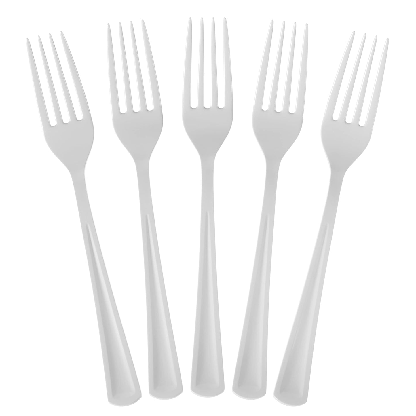 Exquisite White Plastic Forks 100 Pieces White Forks Disposable Utensils Heavy Duty Plastic Cutlery Set Flatware Sets Party Supplies & Party Tableware