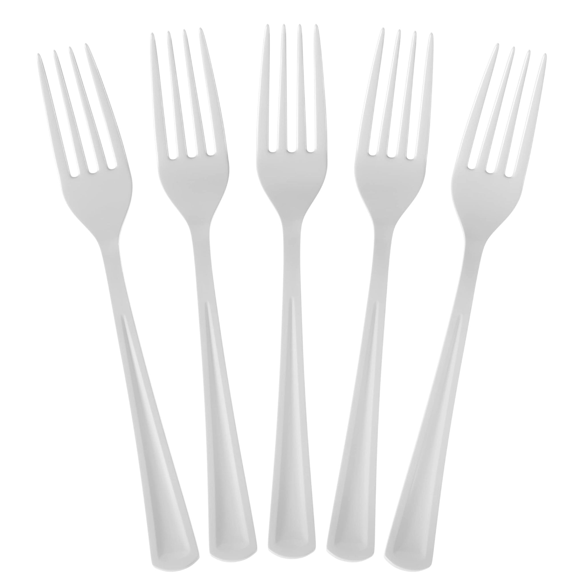 Exquisite White Plastic Forks 100 Pieces White Forks Disposable Utensils Heavy Duty Plastic Cutlery Set Flatware Sets Party Supplies & Party Tableware