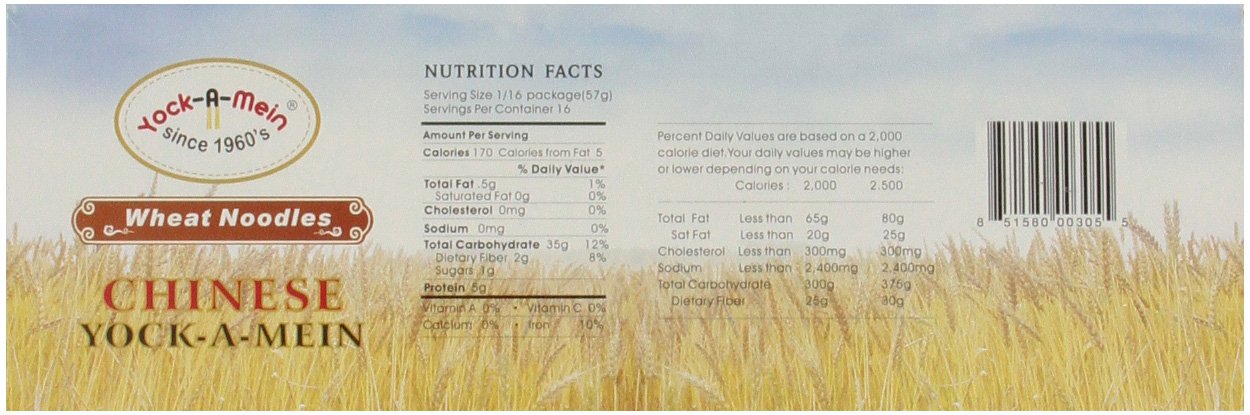 Yock-A-Mein Wheat Noodles, Wide, 32-Ounce