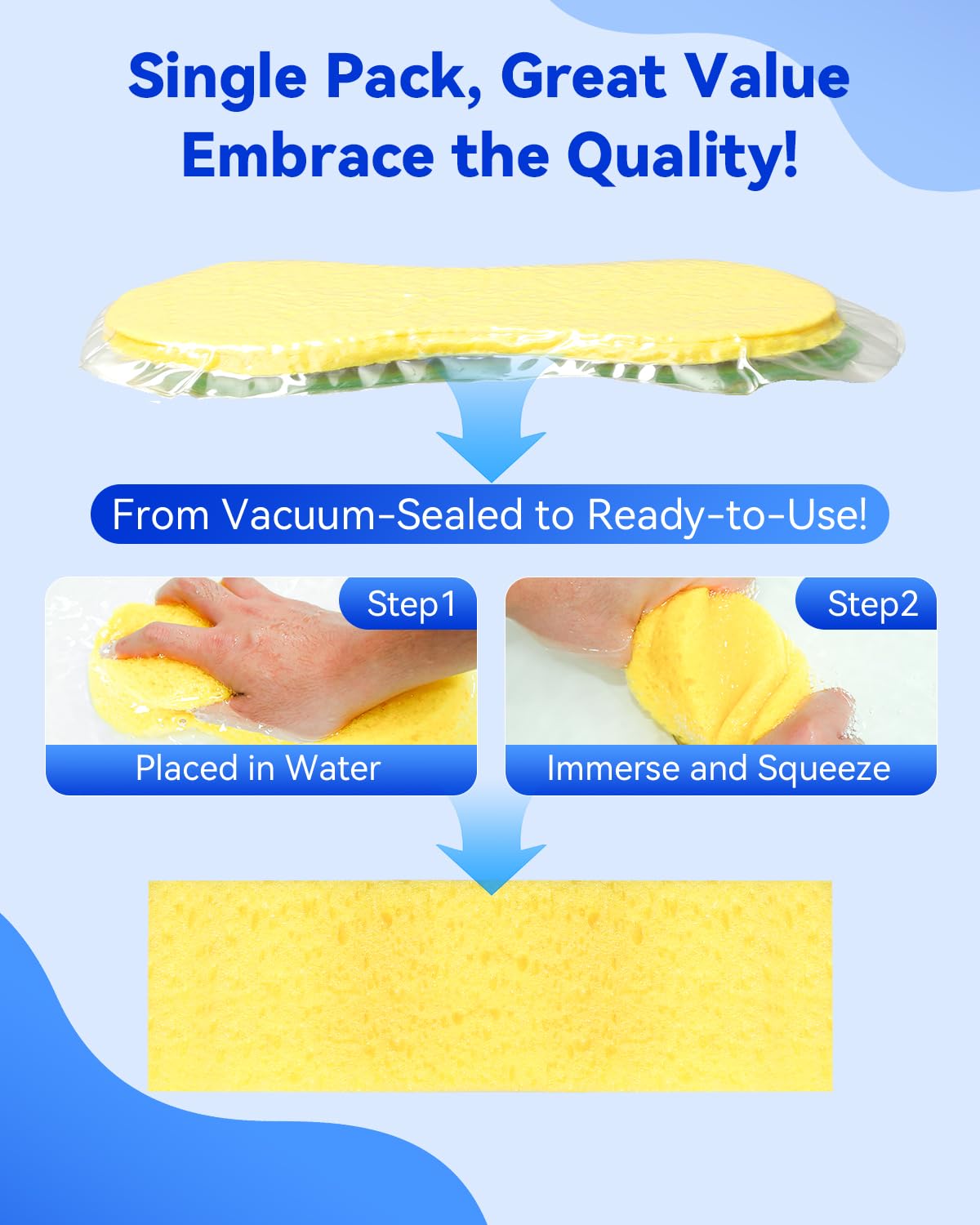 Temede Car Wash Sponge, Car Cleaning Large Sponges, All Purpose Sponges for Cleaning, Easy Grip Thick Foam Scrubber, Giant Bone Sponge for Kitchen