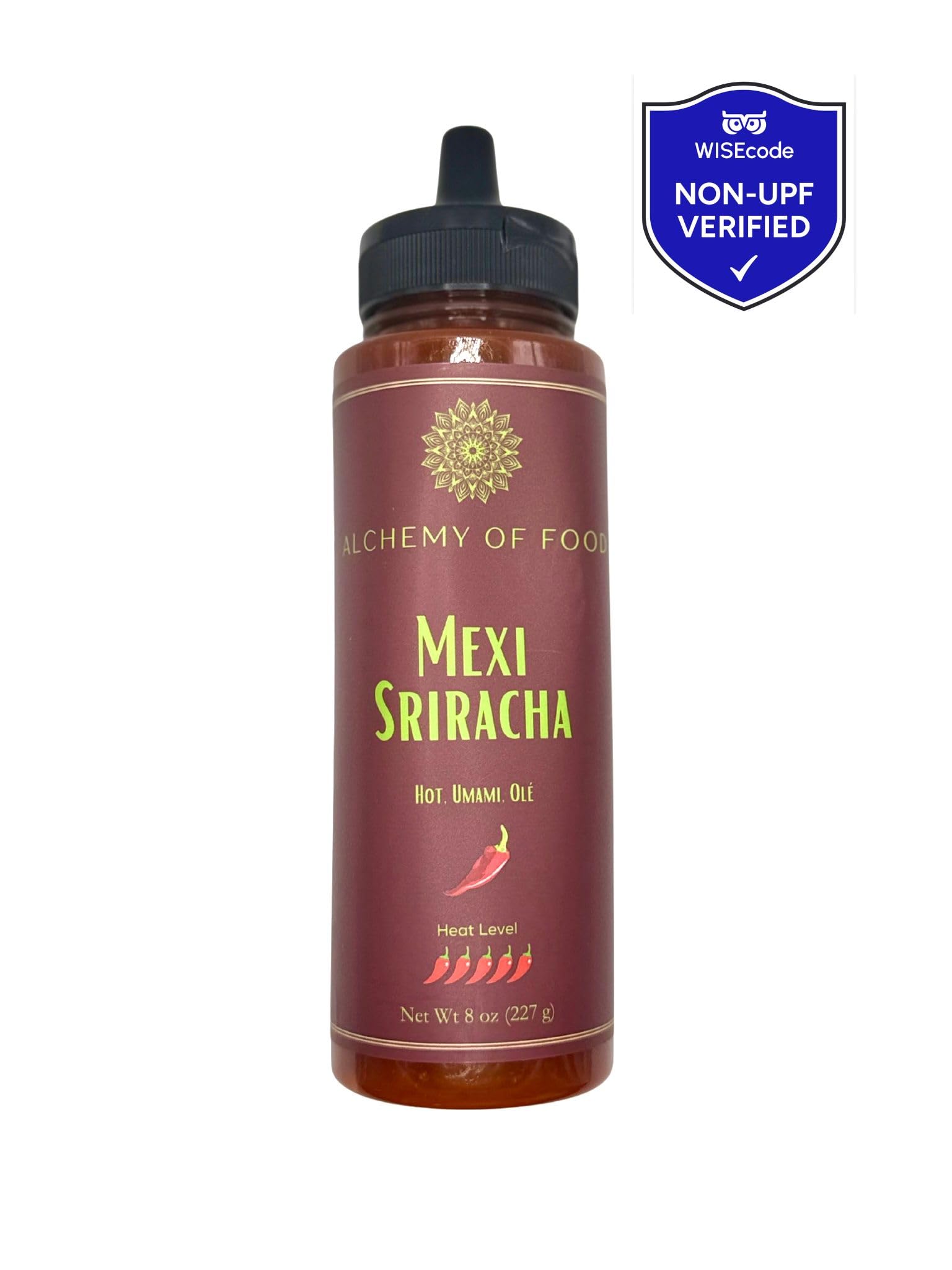 Alchemy of Food Mexican Sriracha, Garlic Chili Hot Sauce Condiment for Sushi & Asian Cuisine, No Artificial Preservatives, Chef-Crafted with Rice