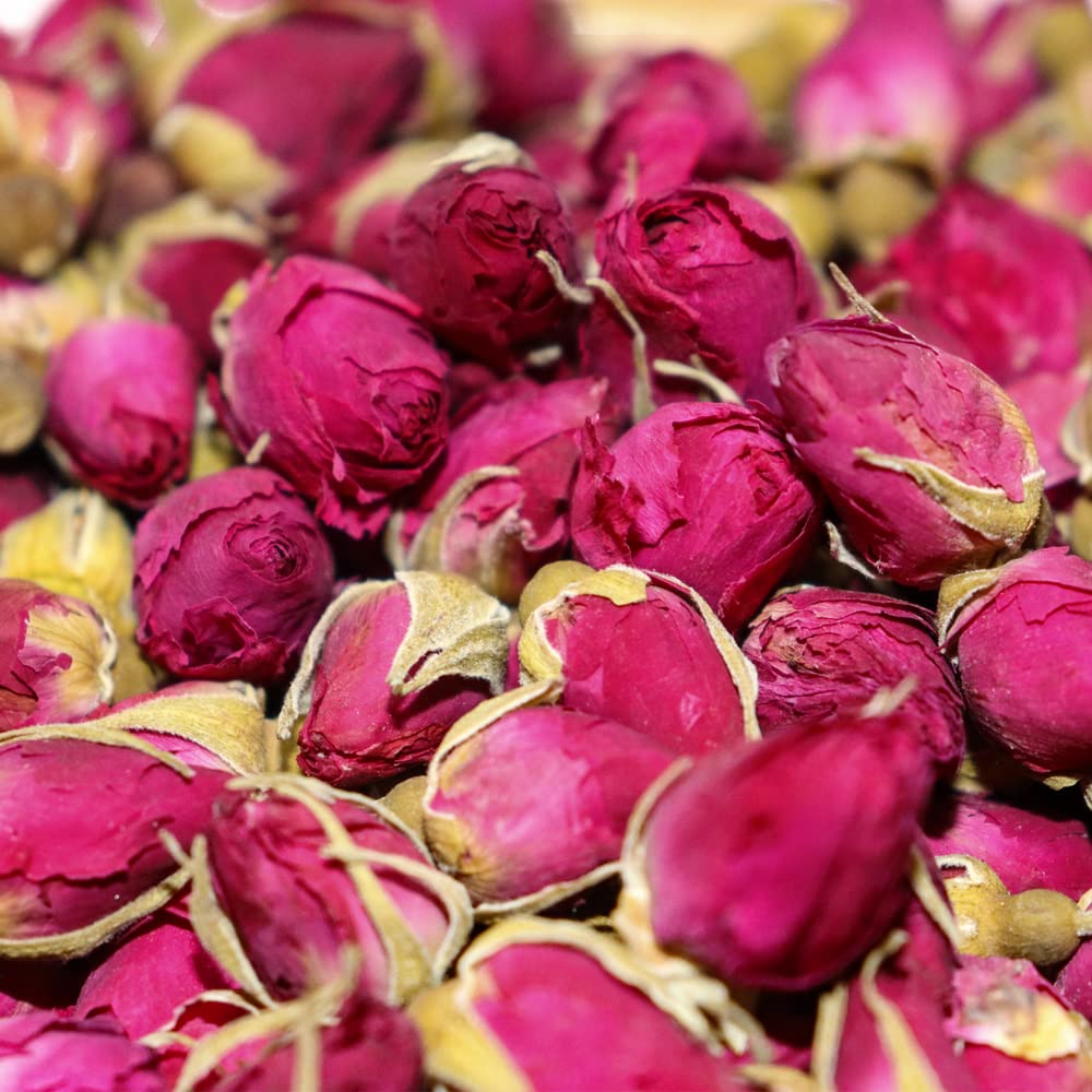 CoolCrafts Dried Rose Buds Bulk Natural Dry Rose Buds for Tea, Crafts, Cake Decoration - 7oz (200g)