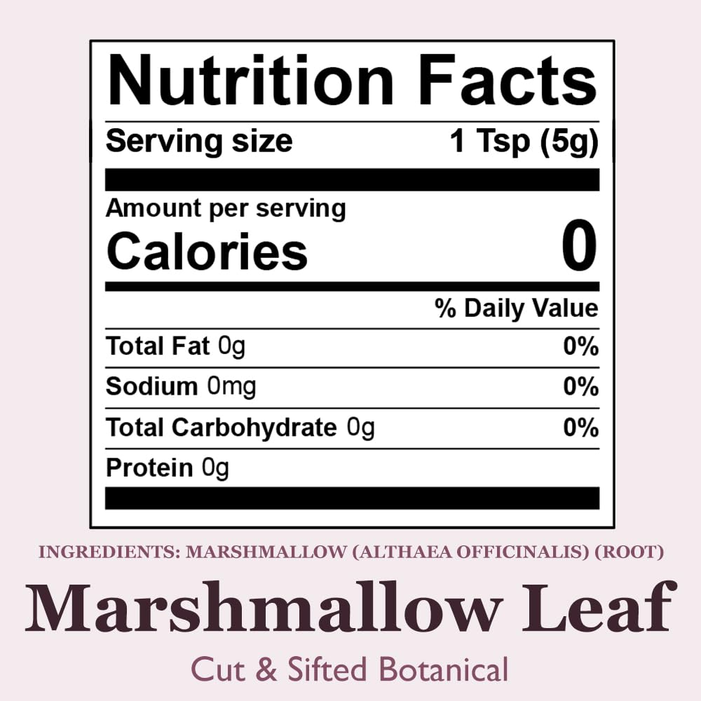 Organic Positively Botanicals Company, Marshmallow Leaf, Herbal Tea Loose Leaf Botanical, 4 Ounce