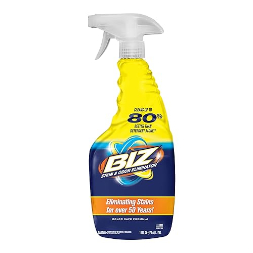 Biz Laundry Stain Remover Pre-Treat Spray, 16 oz Bottles (Pack of 4), Powerful Stain-Fighting Formula for Everyday Laundry