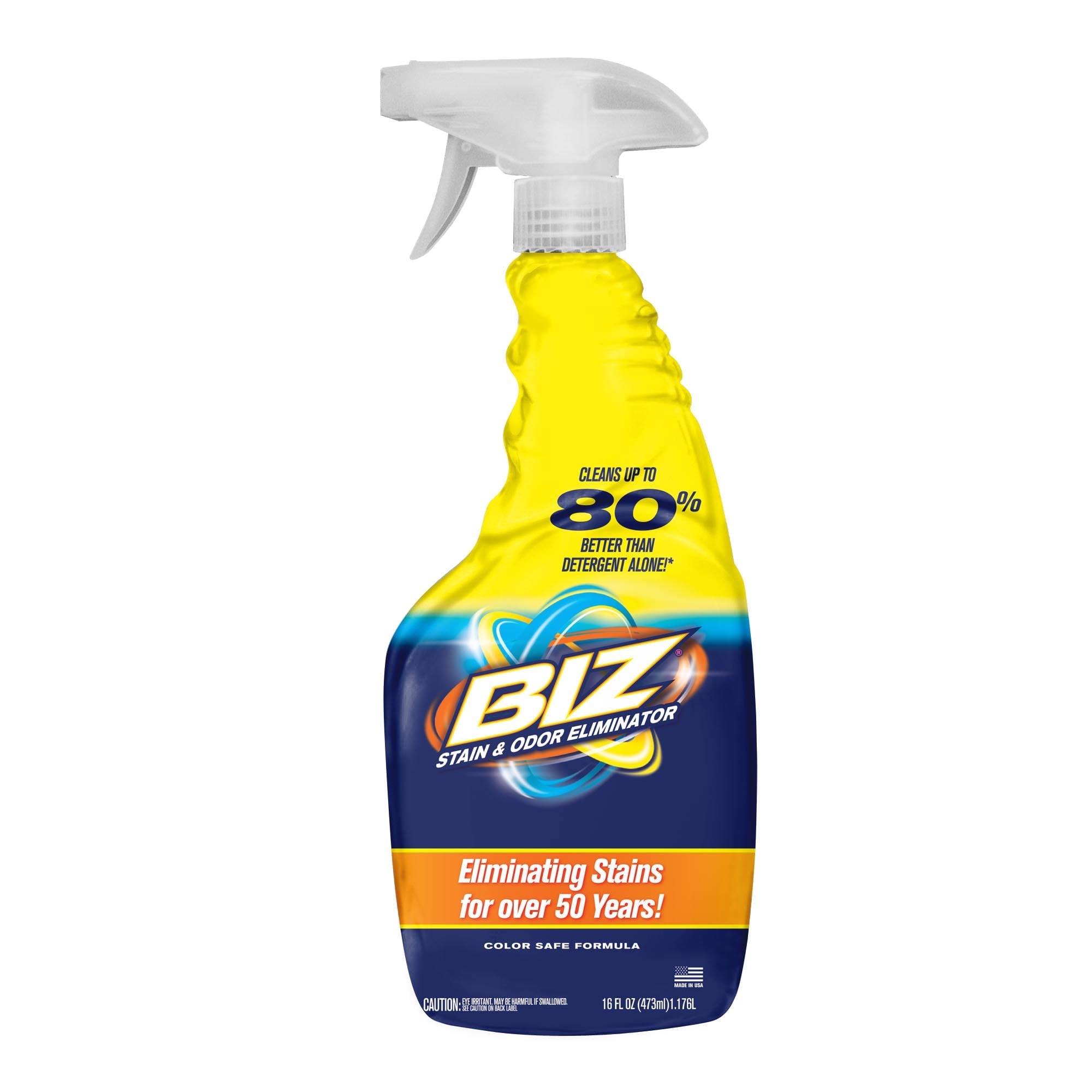 Biz Laundry Stain Remover Pre-Treat Spray, 16 oz Bottles (Pack of 4), Powerful Stain-Fighting Formula for Everyday Laundry