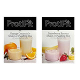 PROTIFIT - High Protein Orange Creamsicle & Strawberry Banana Pudding & Shake Mix 2 Pack, 15g Protein, Low Calorie, Low Fat, Low Carb, Aspartame Free