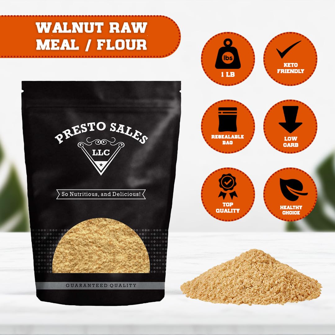 Walnut, Raw Flour/Meal, Californian Luscious, Finely Ground, Fresh, Cooking, Baking, Protein, Fiber, Healthy, Breads, Useful, Packed in a Resealable 1