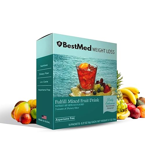 BestMed Weight Loss | Low Protein Fiber Drink | Low Calorie, Low Fat, Low Carb, Sugar Free, High Fiber (Mixed Fruit)
