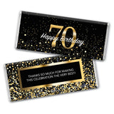24ct 70th Birthday Party Favors Custom Wrappers for Chocolate Bars (24 Count) - Candy Not Included