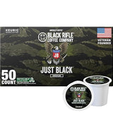 Black Rifle Coffee Company Just Black, 50 Count, Medium Roast K Cups - Single Serve K Cups Coffee Pods - Kcup Pods Compatible with 1.0 & 2.0 - Made