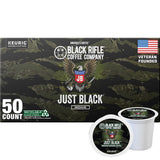 Black Rifle Coffee Company Just Black, 50 Count, Medium Roast K Cups - Single Serve K Cups Coffee Pods - Kcup Pods Compatible with 1.0 & 2.0 - Made
