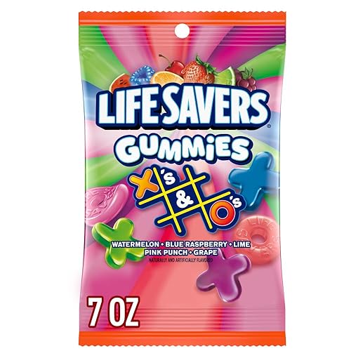LIFE SAVERS Gummies X's & O's Gummy Candy Game Night Family Game Snack, 7 Oz Bag