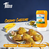 Mrs Taste Creamy Sauce, Fat Free Low Calorie Condiment, Zero Sugar, Gluten Free (8 oz, Cheddar)