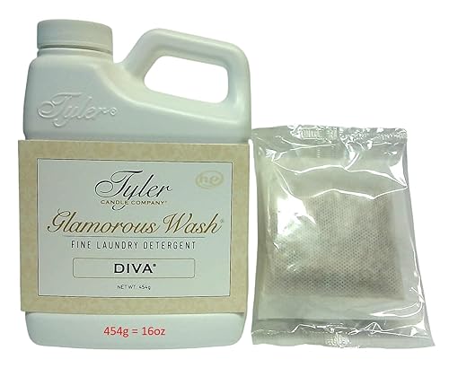Tyler Candle Company Glamous Laundry Detergent, Diva 16 Fl Oz/w Glamorous Sachet Single Pouch