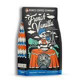 Bones Coffee Company French Vanilla, Creamy Vanilla Flavored Coffee, Medium Roast Low Acid Arabica Beans Compatible with Auto drip and French Press