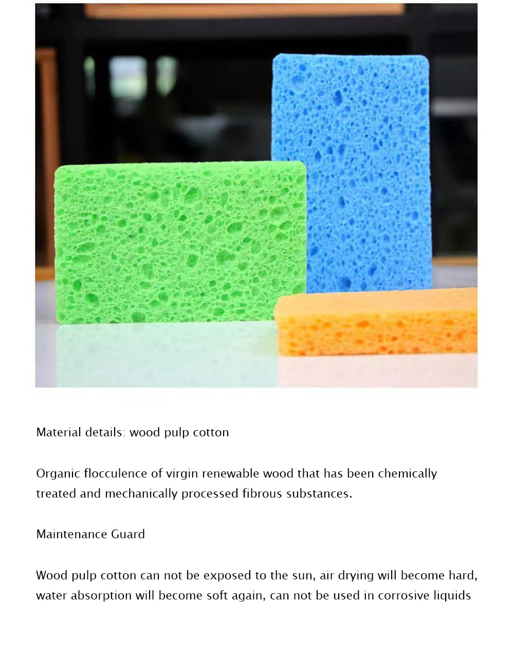 Zobilin Cellulose Sponges,Heavy Duty Scrub Kitchen Sponge,Compressed Cellulose Sponges for Kitchen,Clean Tough Messes Without Scratching Sponges