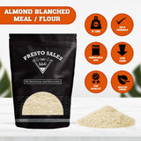 Presto Sales Almonds, "FRESH CROP YEAR" Extra Sifted Fine Fresh Flour healthy Blanched Raw 80 oz. | Keto and Paleo friendly, Vegan, Premium Quality