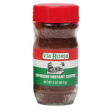 Via Roma Instant Coffee - Italian Espresso Blend Dark Roasted Ground Coffee - 2 Ounce