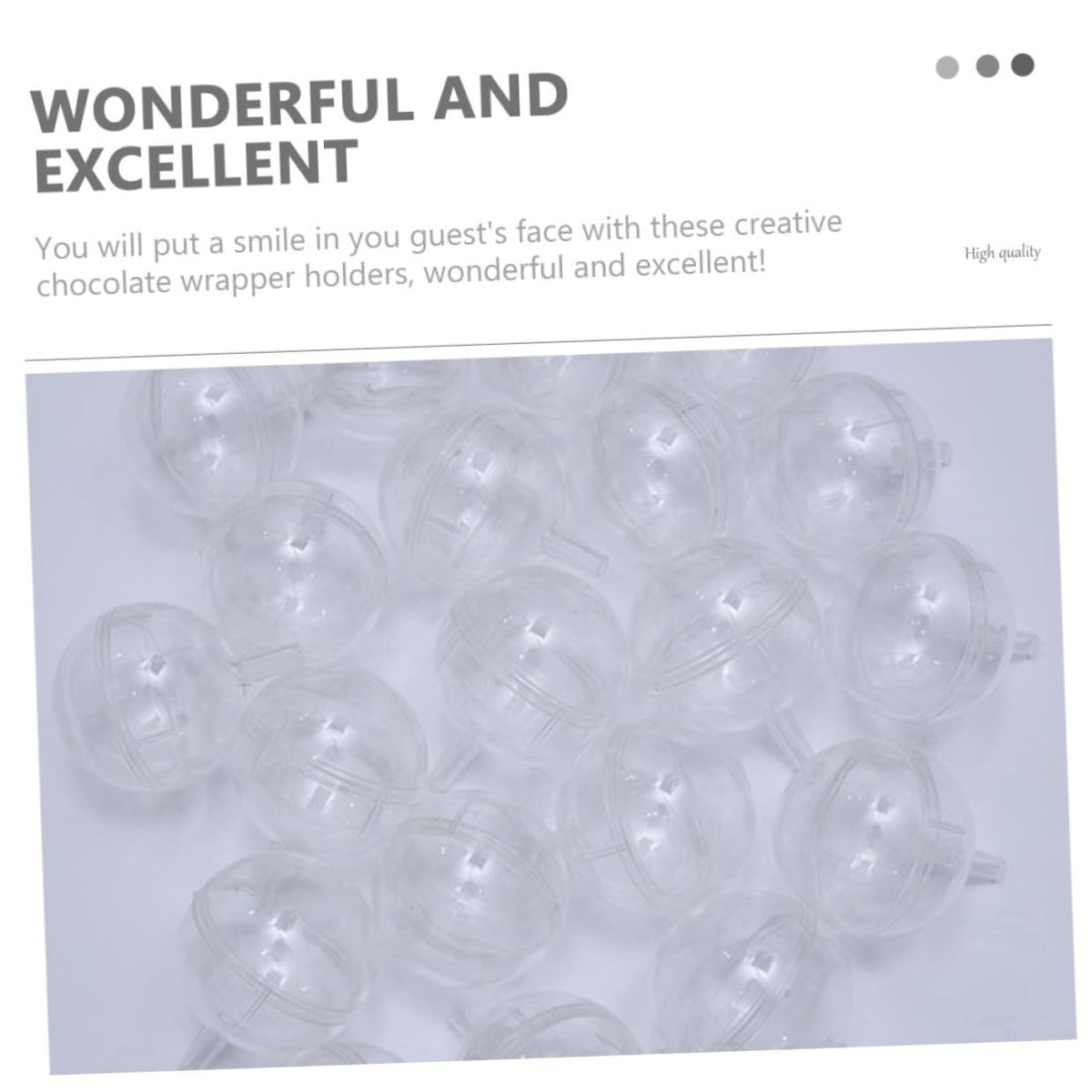 IMIKEYA 60 Pcs Transparent Ball Shaped Chocolate Holders for Valentine's Day Bouquet Decoration Candy Bouquet Support Plastic Packaging Containers