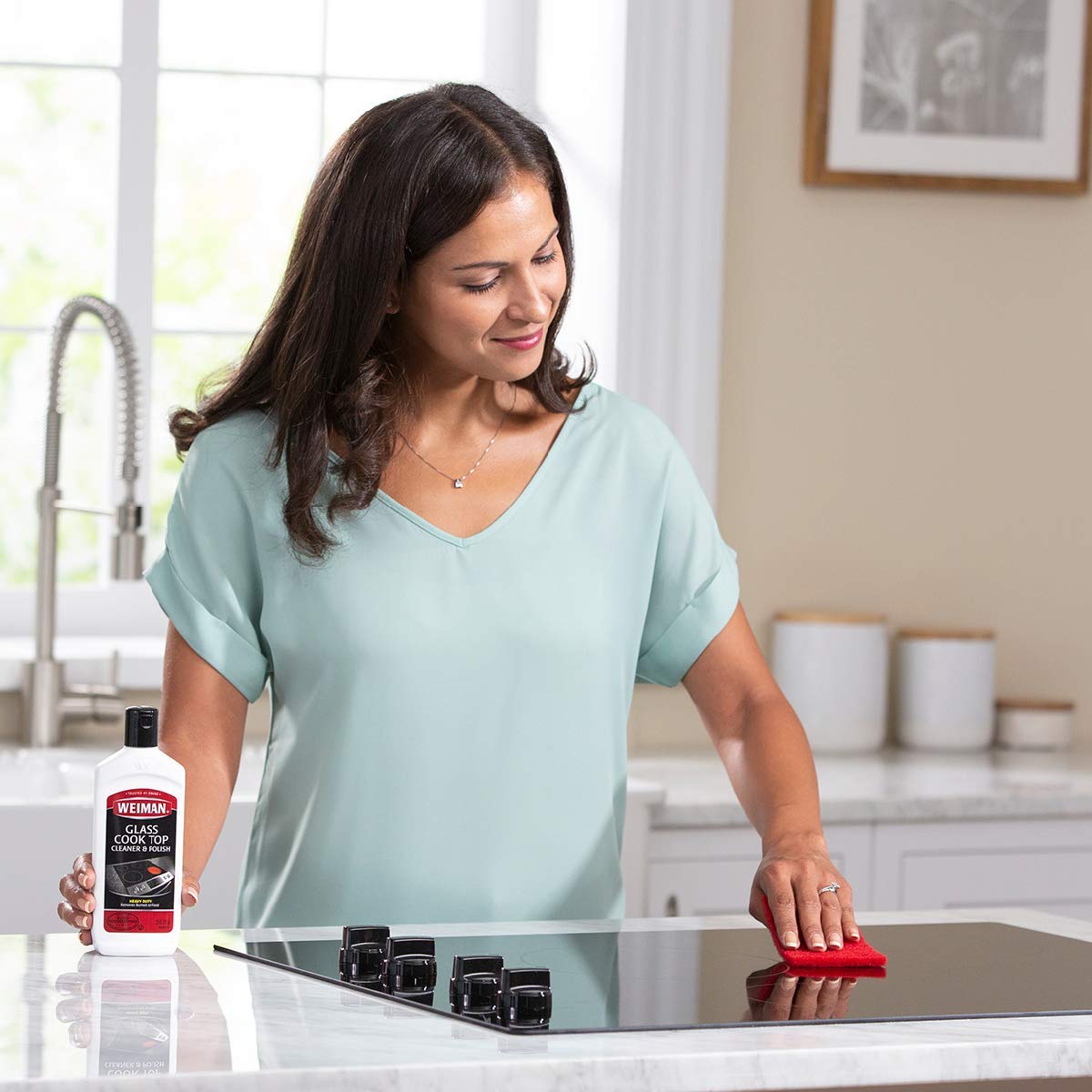 Weiman Glass Cooktop Heavy Duty Cleaner & Polish - Shines and Protects Glass/Ceramic Smooth Top Ranges with its Gentle Formula - 10 Oz., Clear