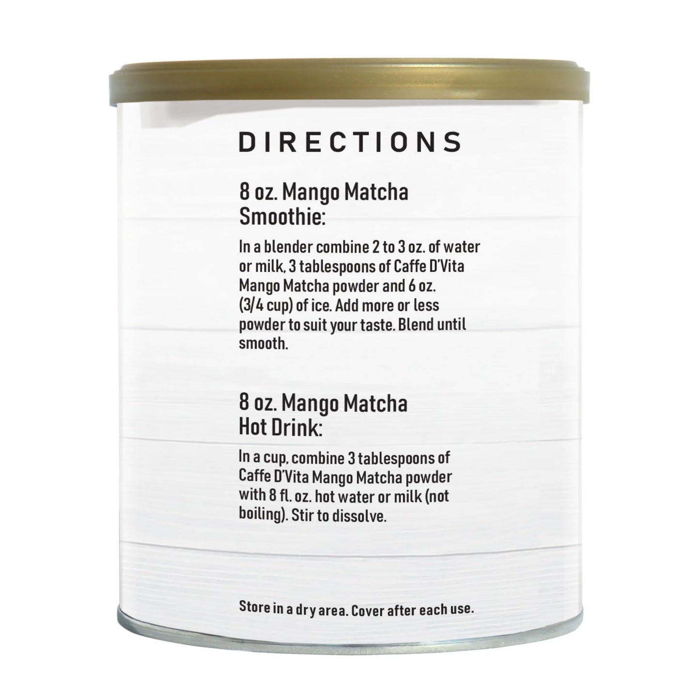Cafe D'Vita Mango Matcha Green Tea - Sweet Flavored Matcha Latte Powder, Ceremonial Grade Japanese Matcha Mix, Sweetened, Enjoy Hot or Iced - 19 oz