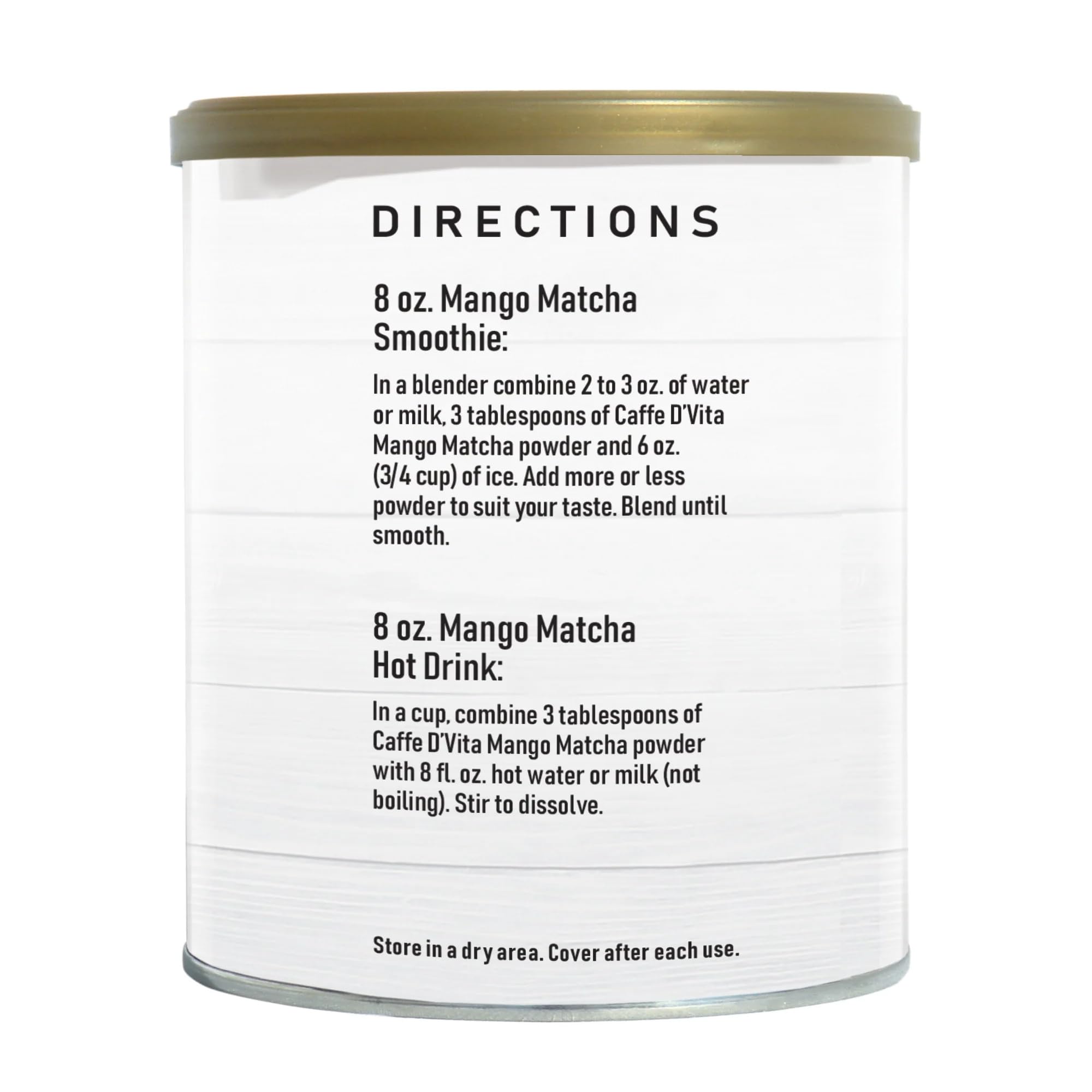 Cafe D'Vita Mango Matcha Green Tea - Sweet Flavored Matcha Latte Powder, Ceremonial Grade Japanese Matcha Mix, Sweetened, Enjoy Hot or Iced - 19 oz