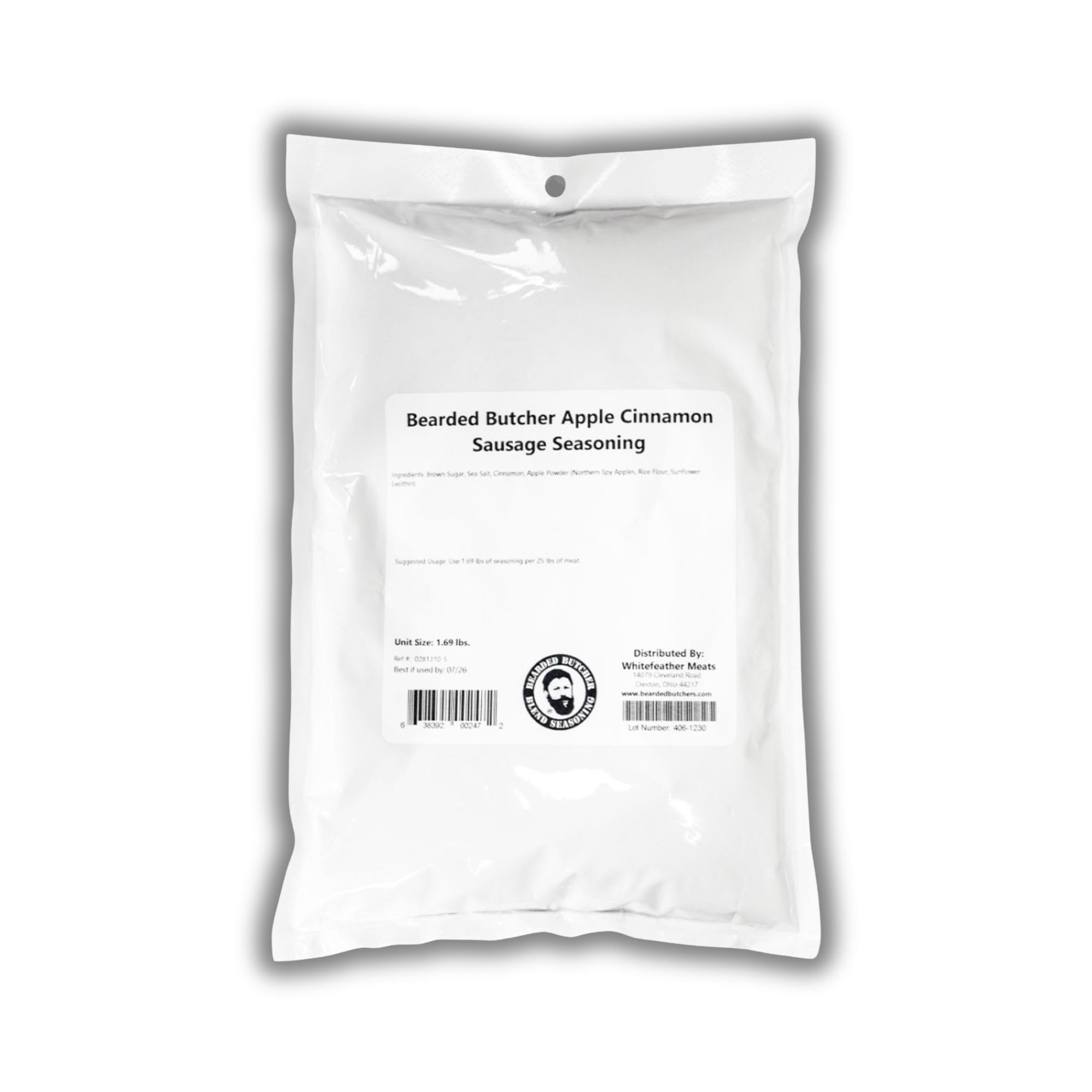 Bearded Butchers Apple Cinnamon Seasoning 27oz - For Up to 25 lbs of Meat - Perfect for Breakfast Sausage, Bratwurst & More - Sweet & Salty Flavor