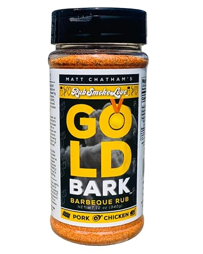 Rub Smoke Love Gold Bark BBQ Rub - All-Purpose Rub and Seasoning for Pork, Chicken and Fish - Perfect for Smoking and Grilling - Aromatic Sweet